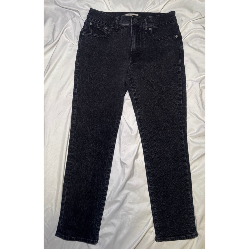 Madewell The Mid-Rise Perfect Vintage Jean Womens 27 Black Faded‎ Denim